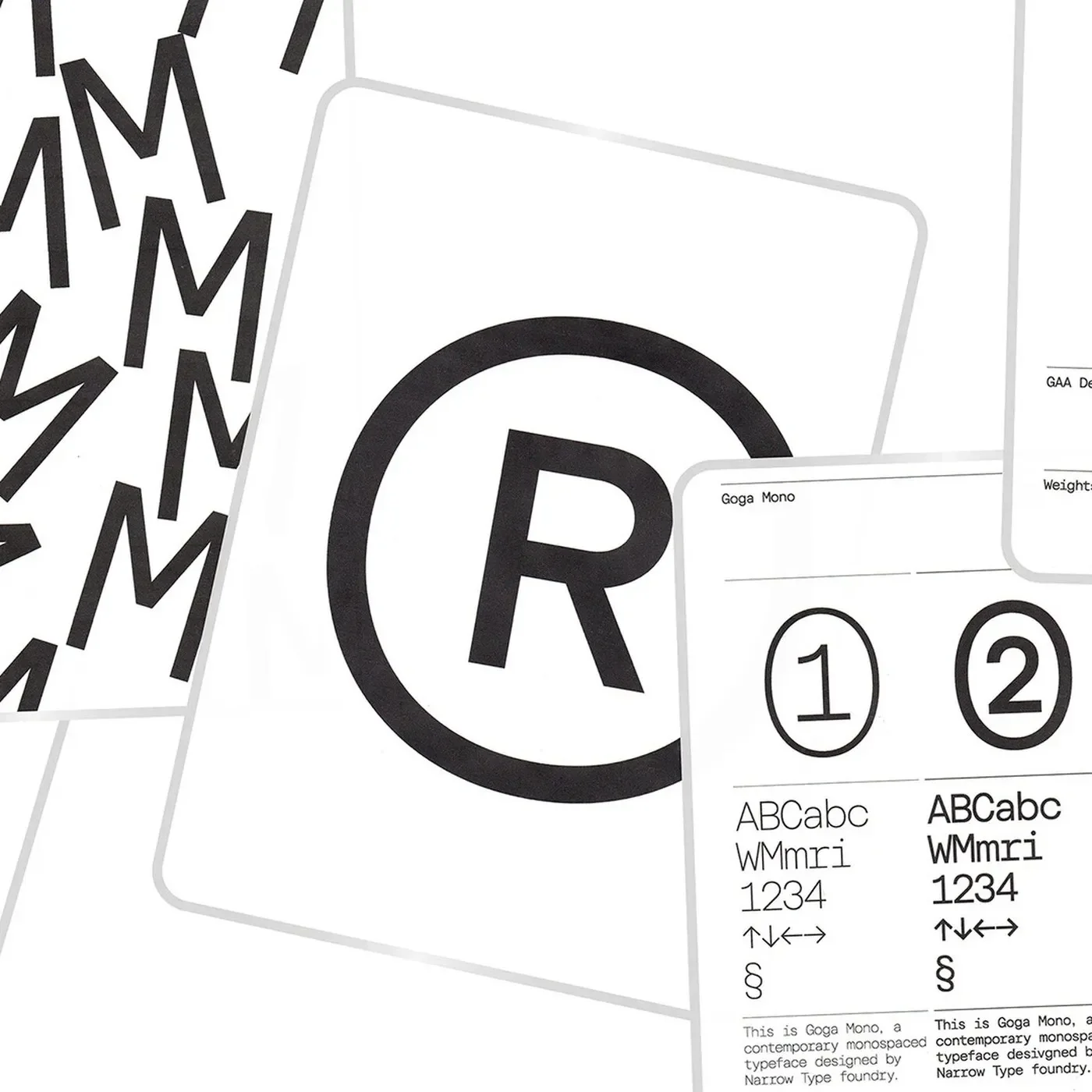 goga mono monospaced typeface specimen typography narrow type visual layout