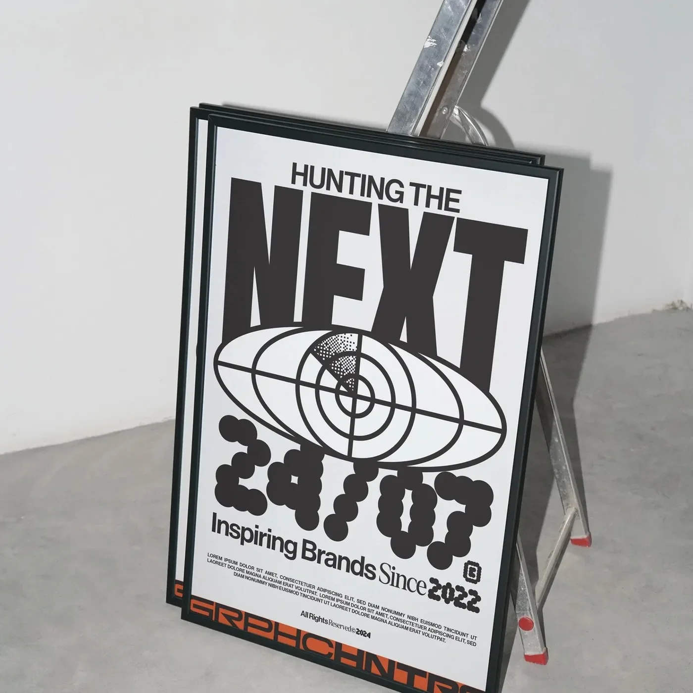 Graphic Hunters sports club identity motion design branding building poster mockup