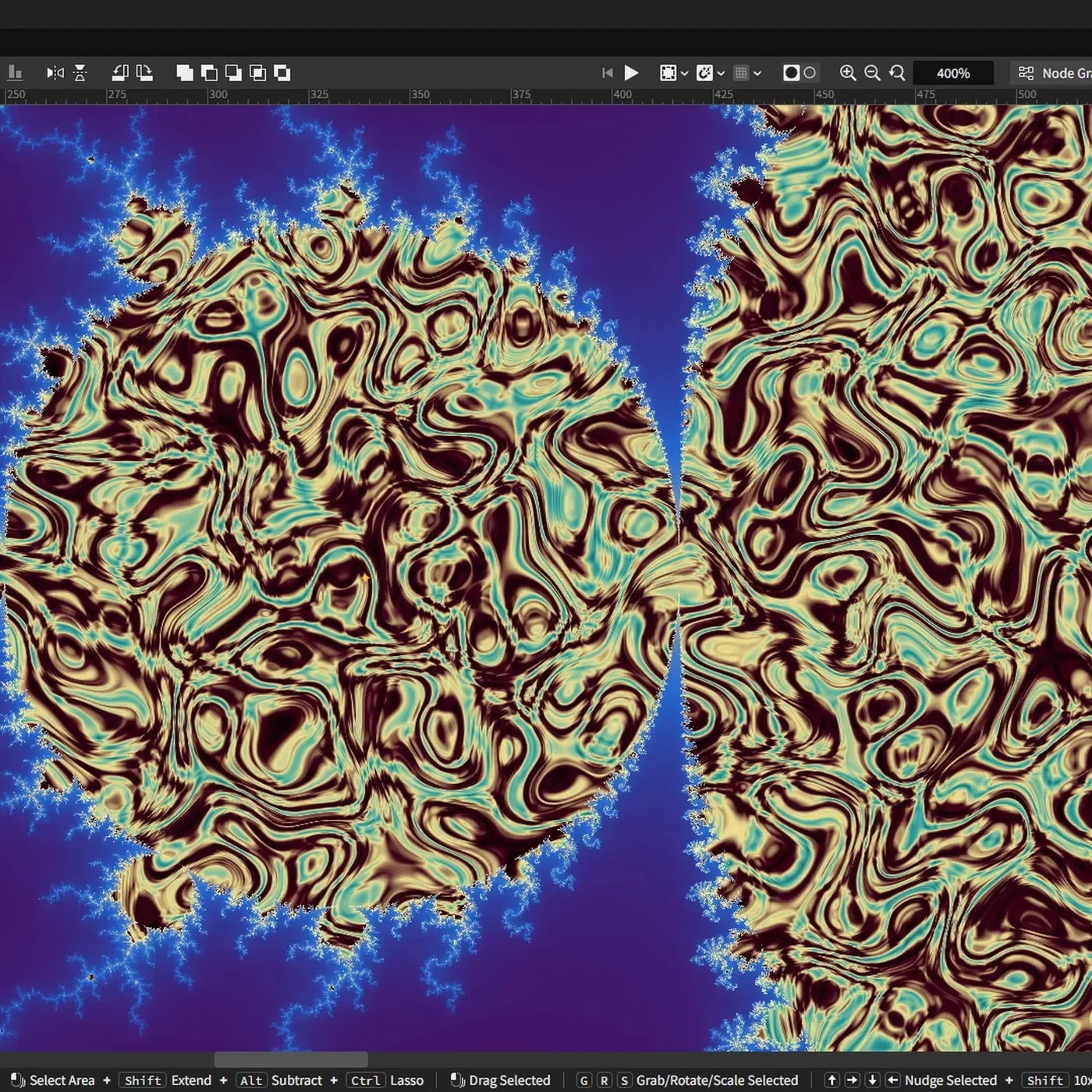 open source vector editor Graphite showing Mandelbrot fractal procedural demo