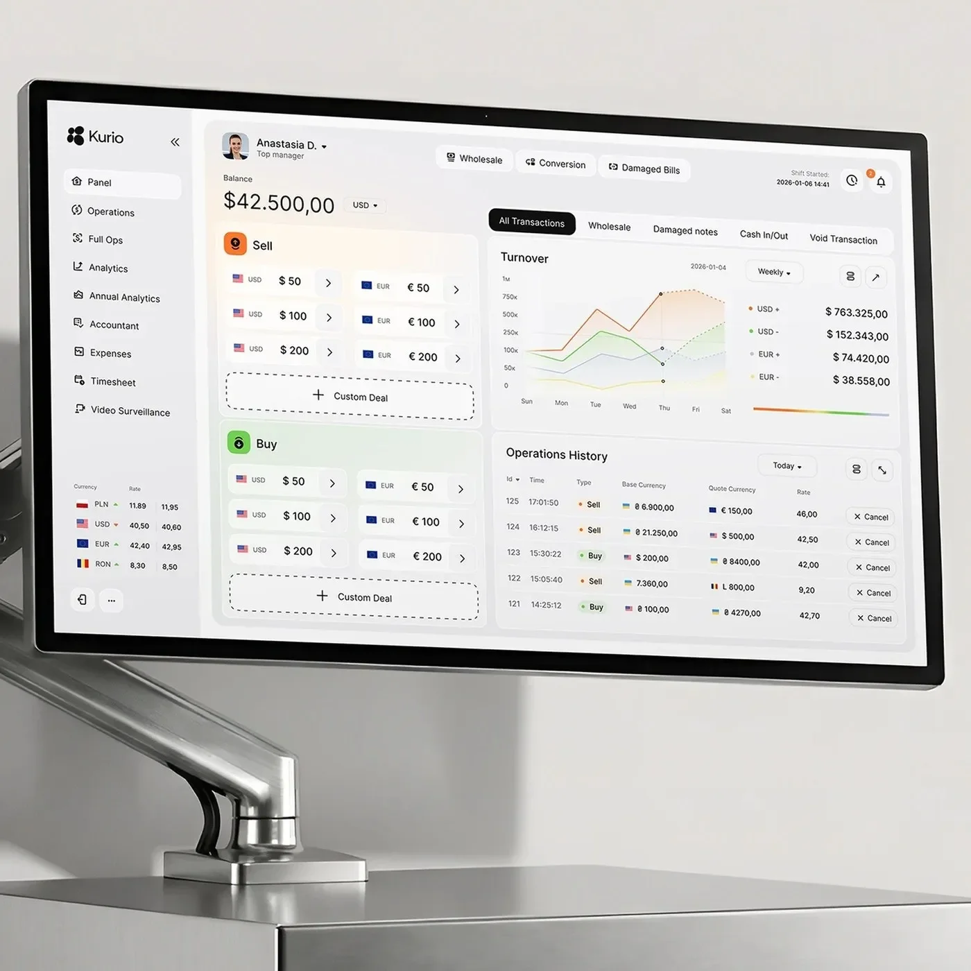 Kurio hero shot — app interface design by Denis El