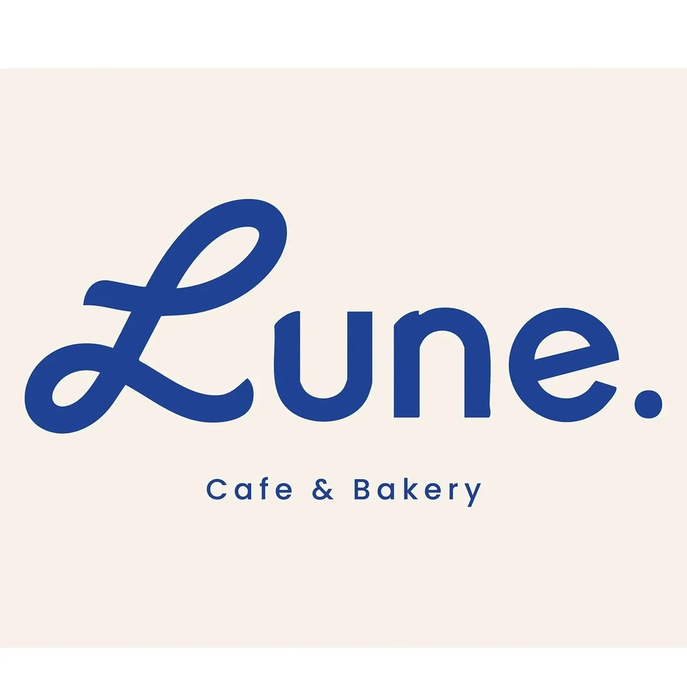 Lune Cafe and Bakery brand identity design custom wordmark by Ashida Hydrose