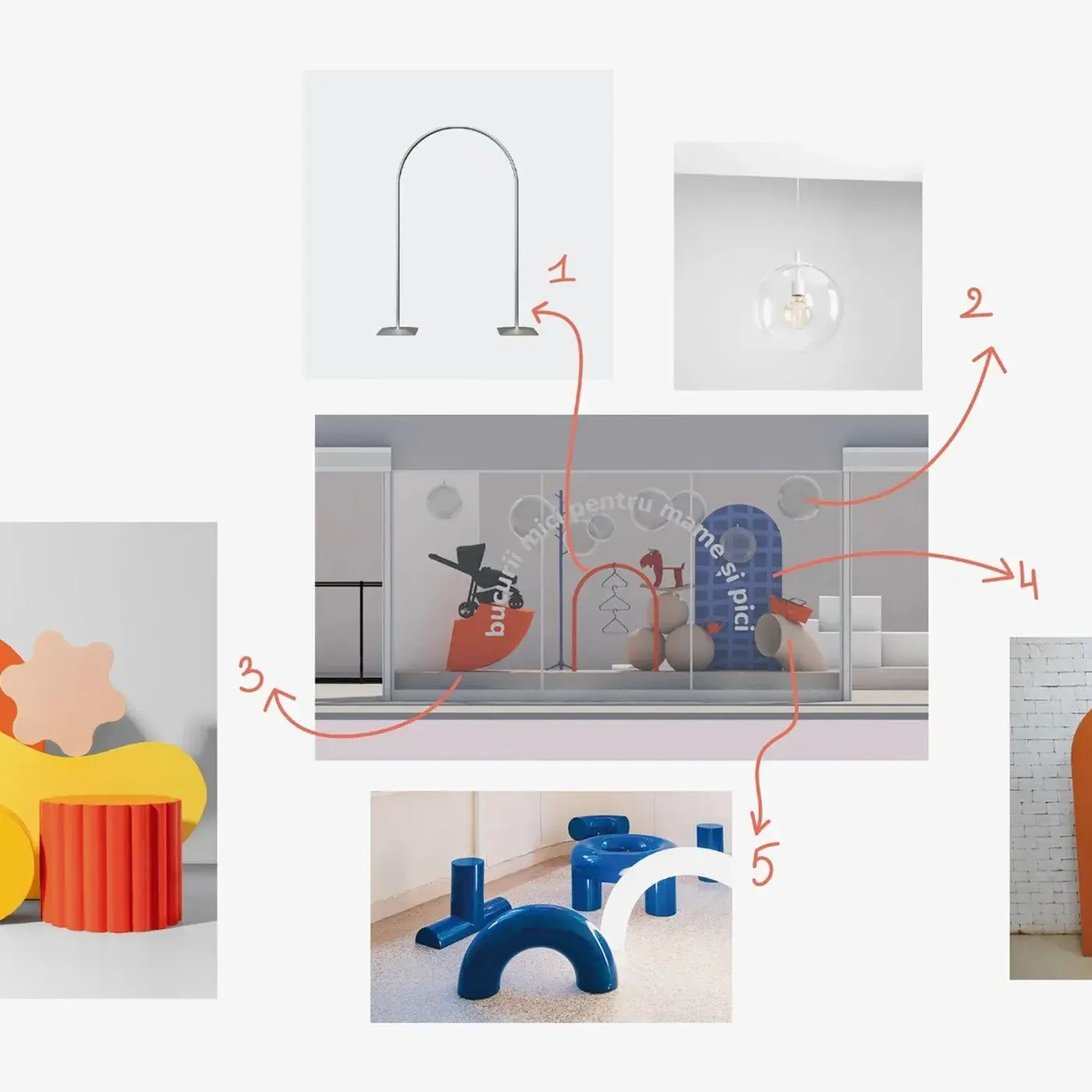 Mamico kids store branding — isometric 3D room cutaways on deep navy field showing childhood-stage zoning by TRUE AGENCY