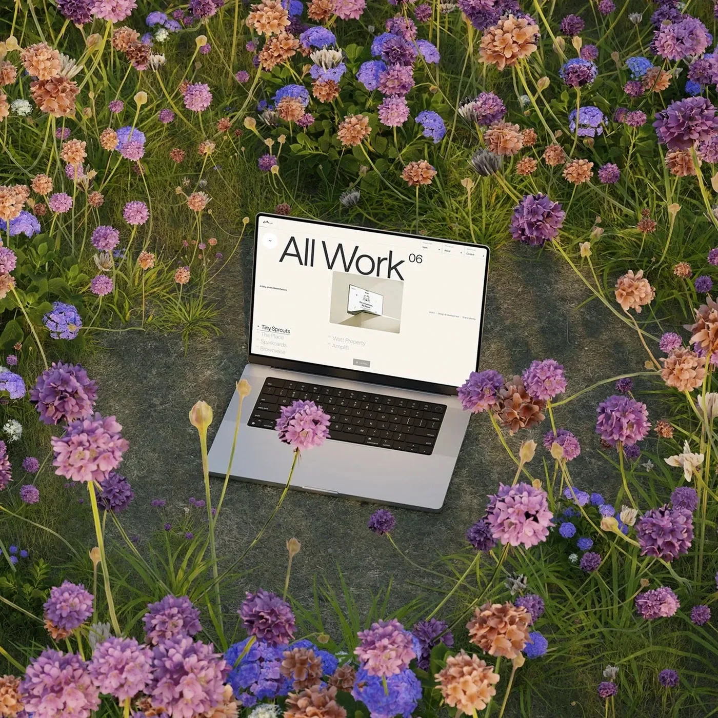 web design portfolio agency awwwards layout showcasing floral graphics