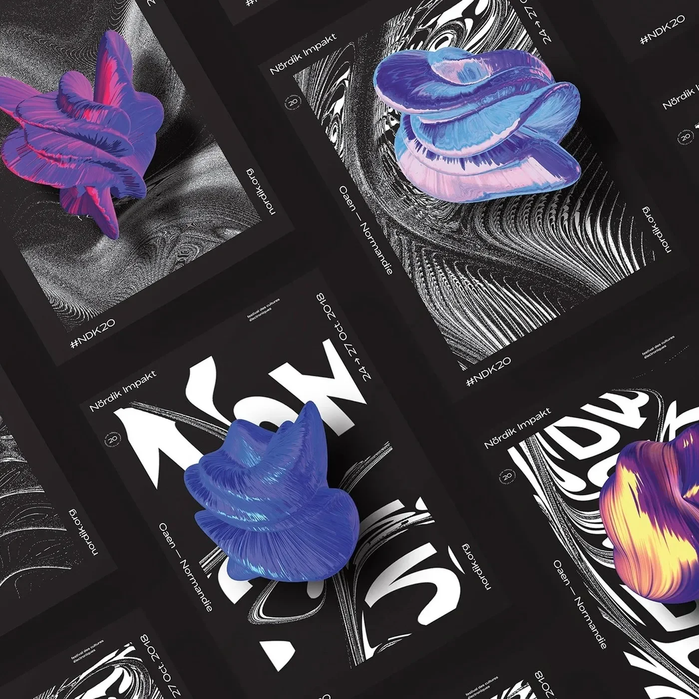 Generative design branding posters and visual identity by Murmure