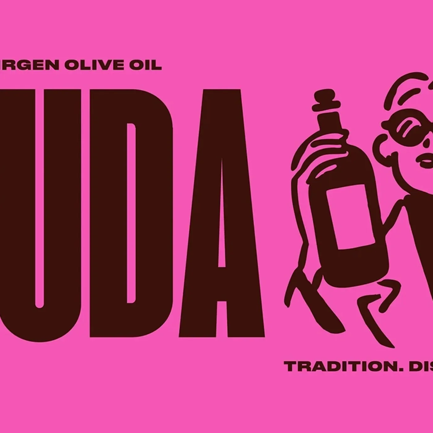 Ruda AI brand identity design by Yai Salinas — hot pink and brown color system