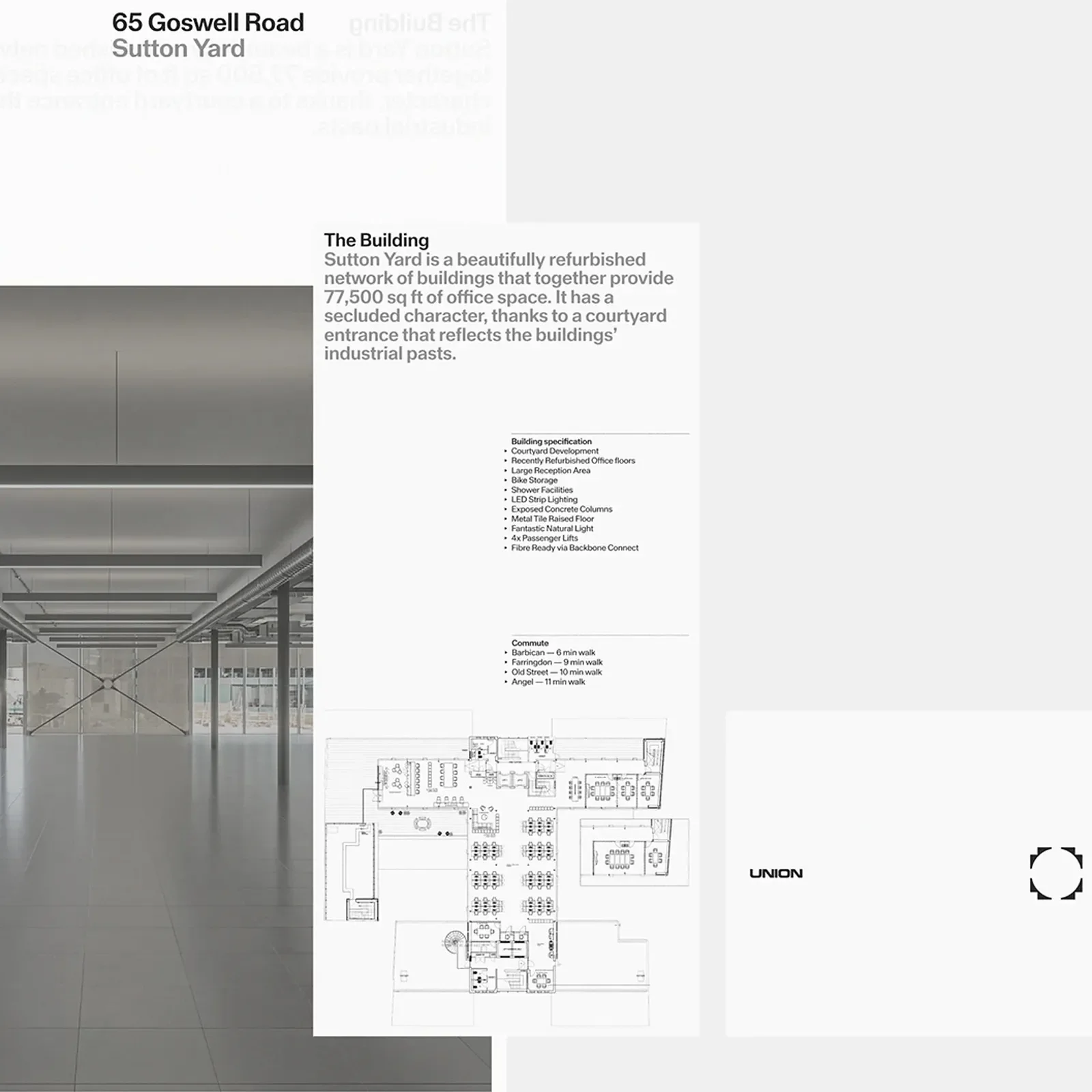 Union extended grotesk logotype locked to its baseline and column grid in the visual identity by Two Times Elliott