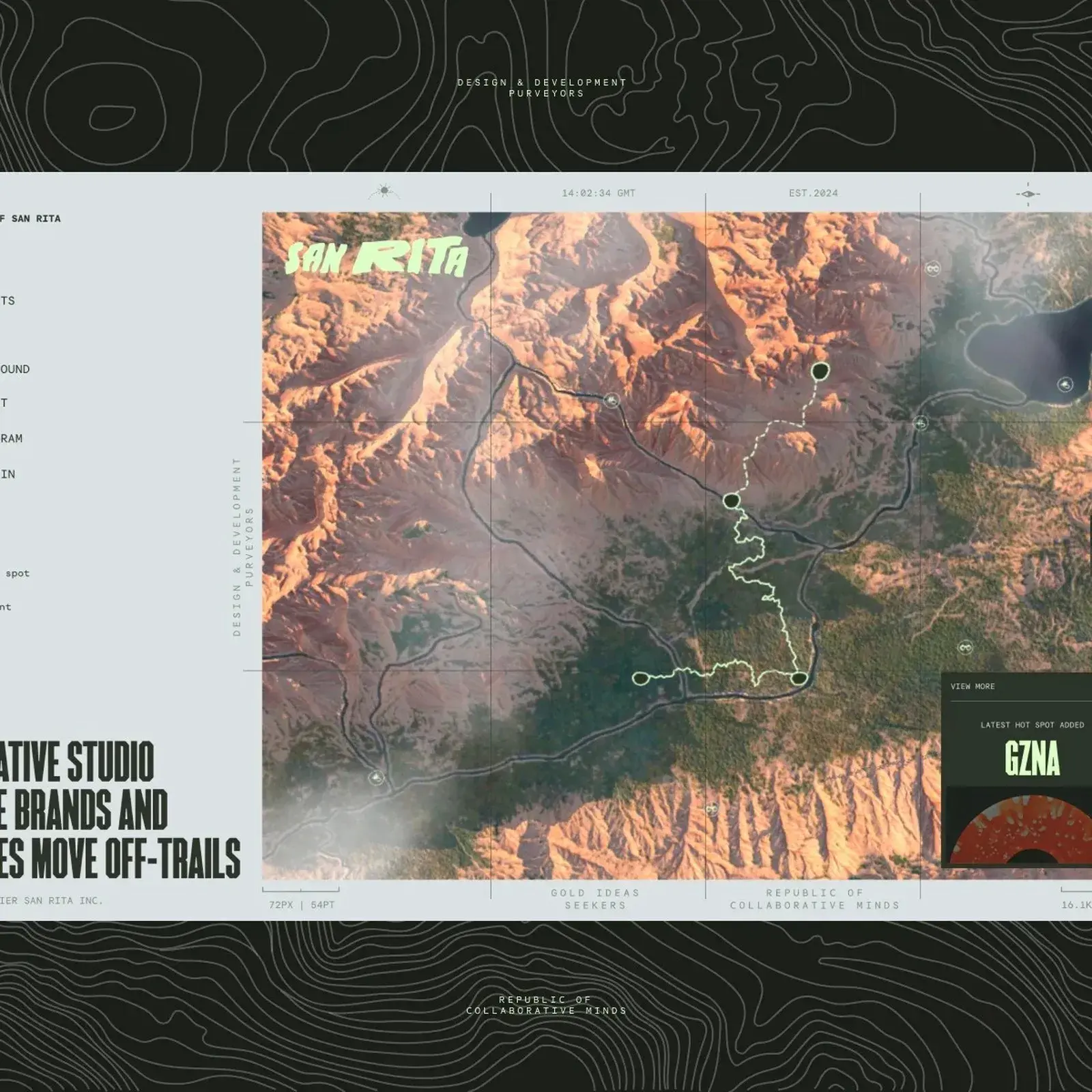San Rita topographic web portfolio - weekly design recap March 2026