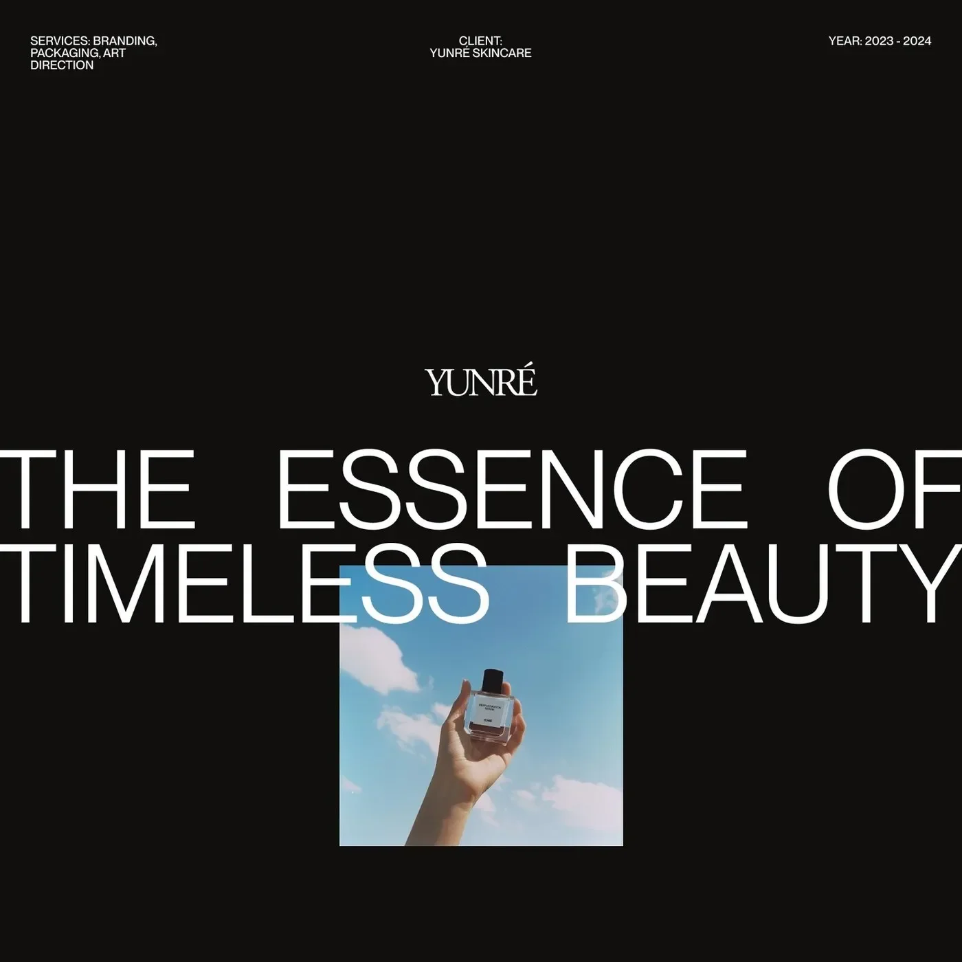 Yunré skincare branding Owlsome Studio branding product line display