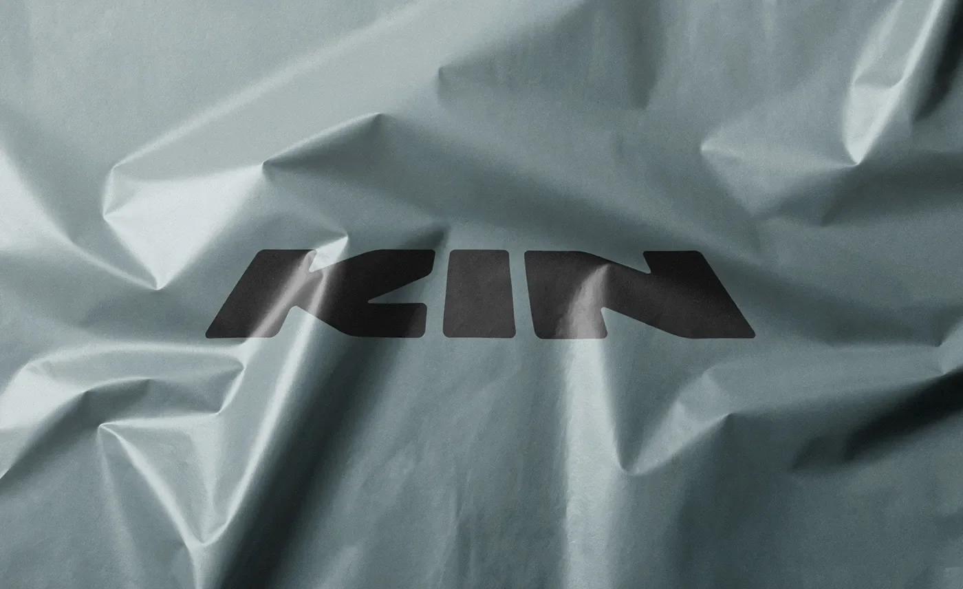 KIN Store branding hero layout mockup