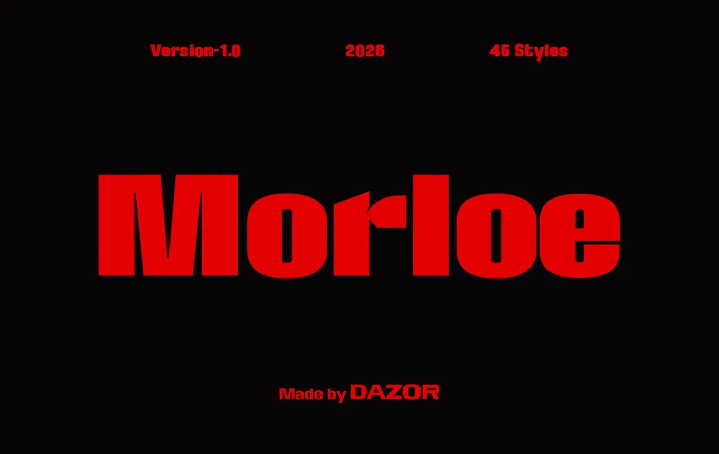 Morloe variable font typography hero graphic mockup by Dazor