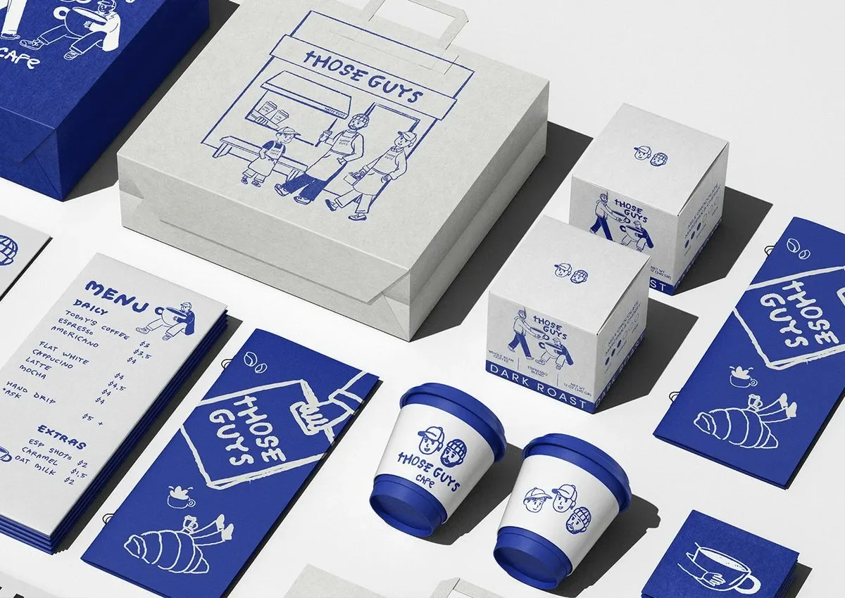 THOSE GUYS CAFE branding hero coffee packaging mockup
