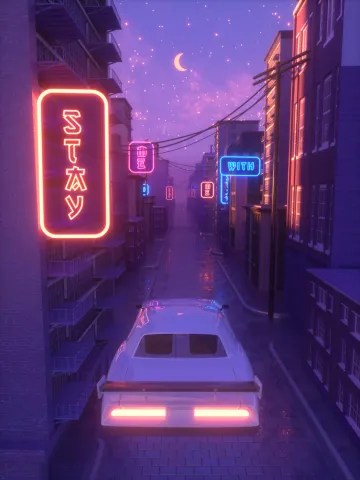 Animated motion loops inspired by the 80s and vaporwave