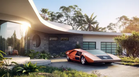 CGI Recreation of the iconic Lancia Stratos HF Zero