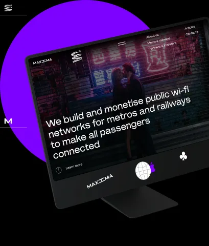 Web Design for Maxima.tech, a Public Wi-Fi for metros and railways