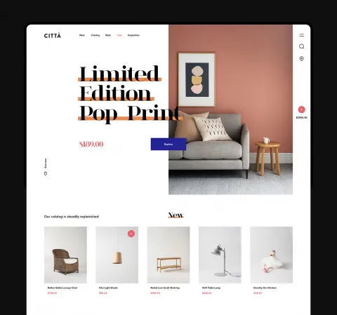 Web Design: Cittá - a furniture website concept