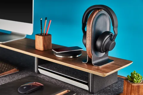 Cool Tech: Wood & Leather Headphone Stand, Self-Changing Trash and more