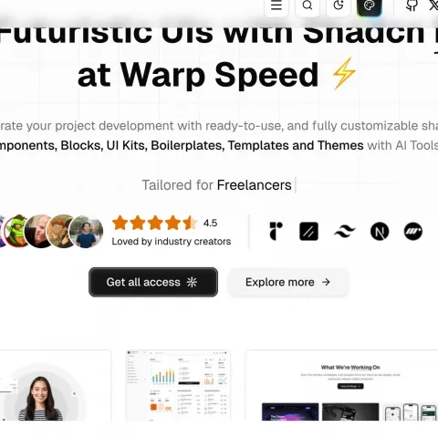 shadcn/studio: AI Tools for shadcn UI Components