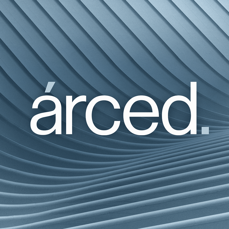 Arced — Brand Identity & Naming branding hero graphic mockup