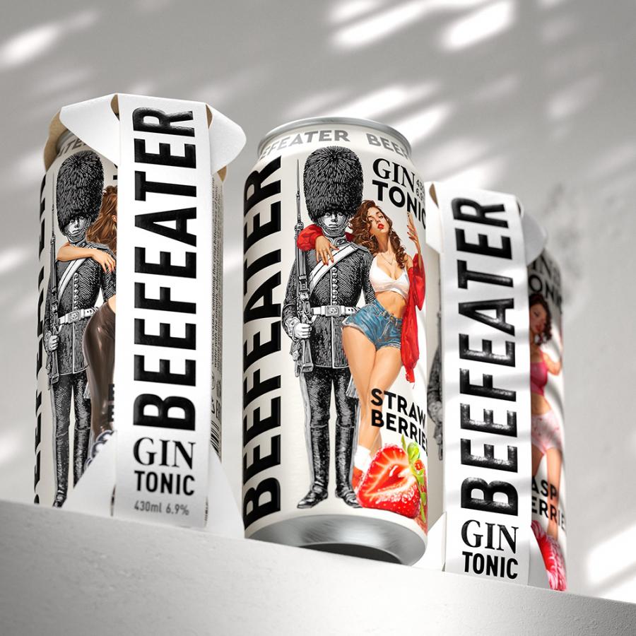 Beefeater branding hero bottle design mockup