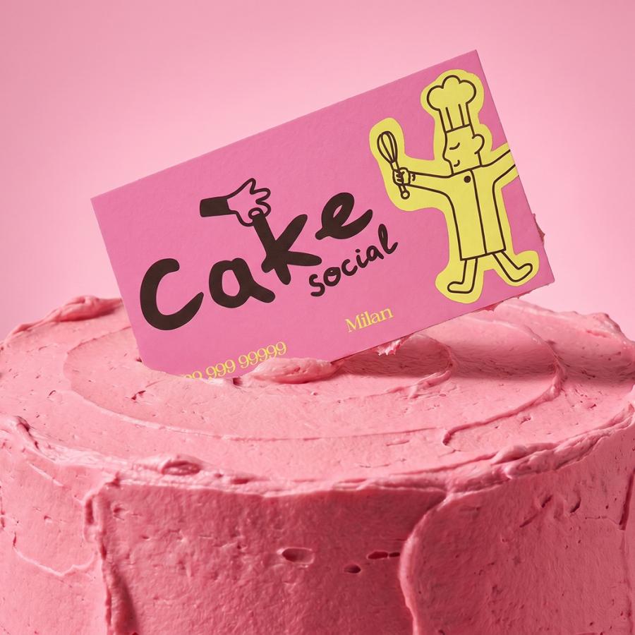 Cake Social bakery branding hero box packaging mockup