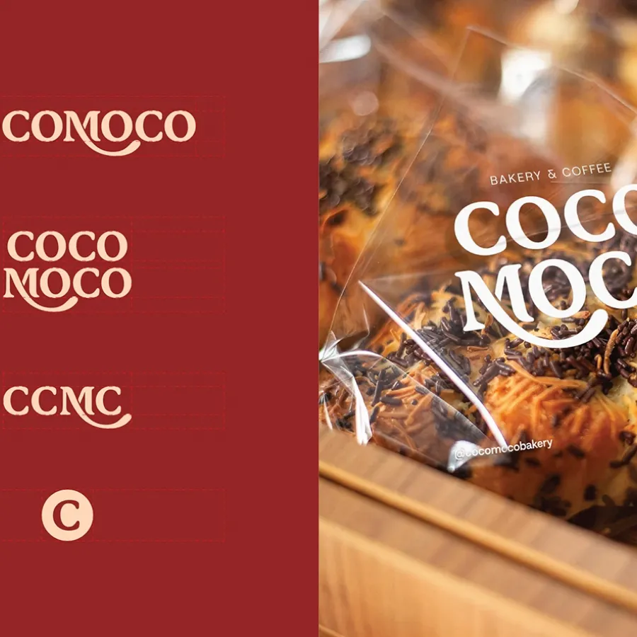 Cocomoco hero bakery packaging mockup branding
