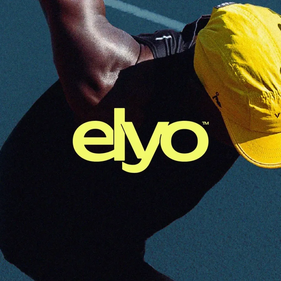 ELYO Brand Identity cobalt blue hero packaging mockup branding