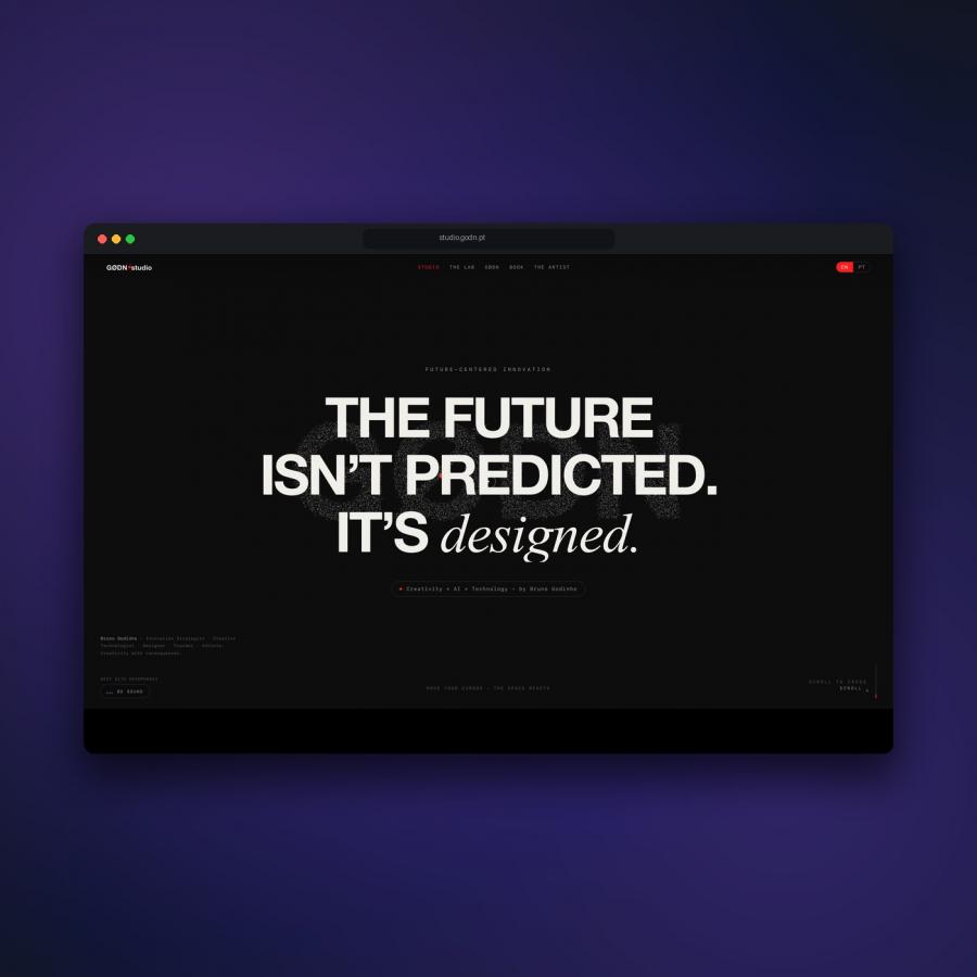 GØDN.studio interactive web design macOS browser interface mockup