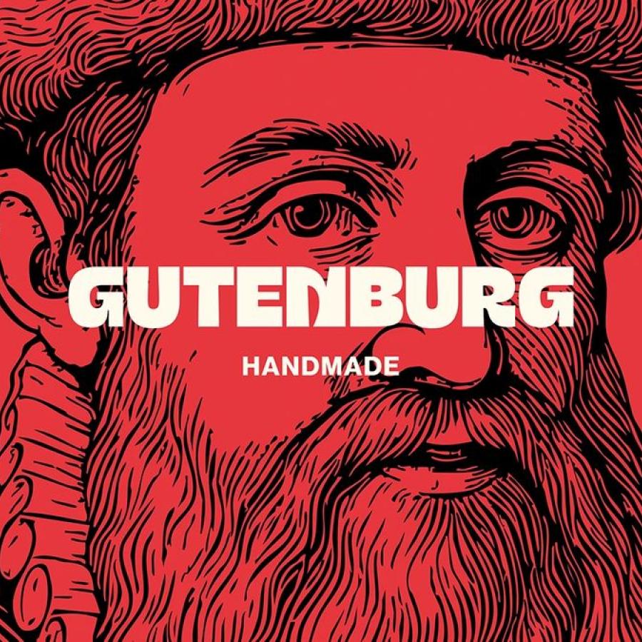 Gutenburg display typography hero poster mockup