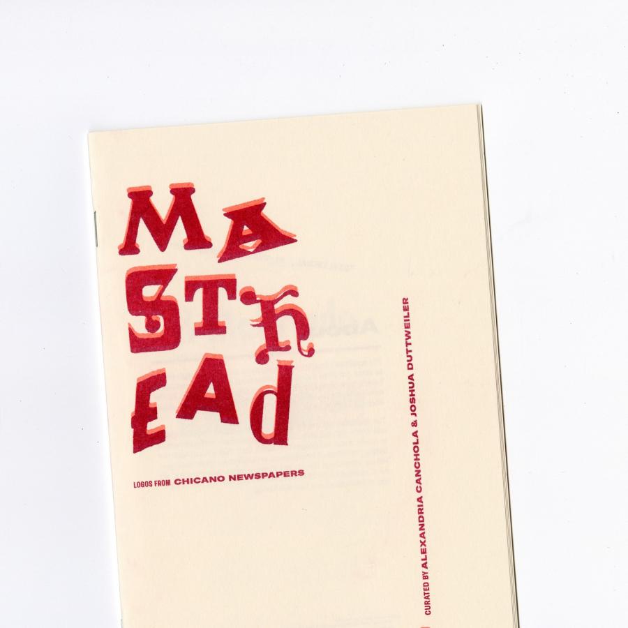 Masthead Zine cover: stacked red letterpress masthead type on cream stock