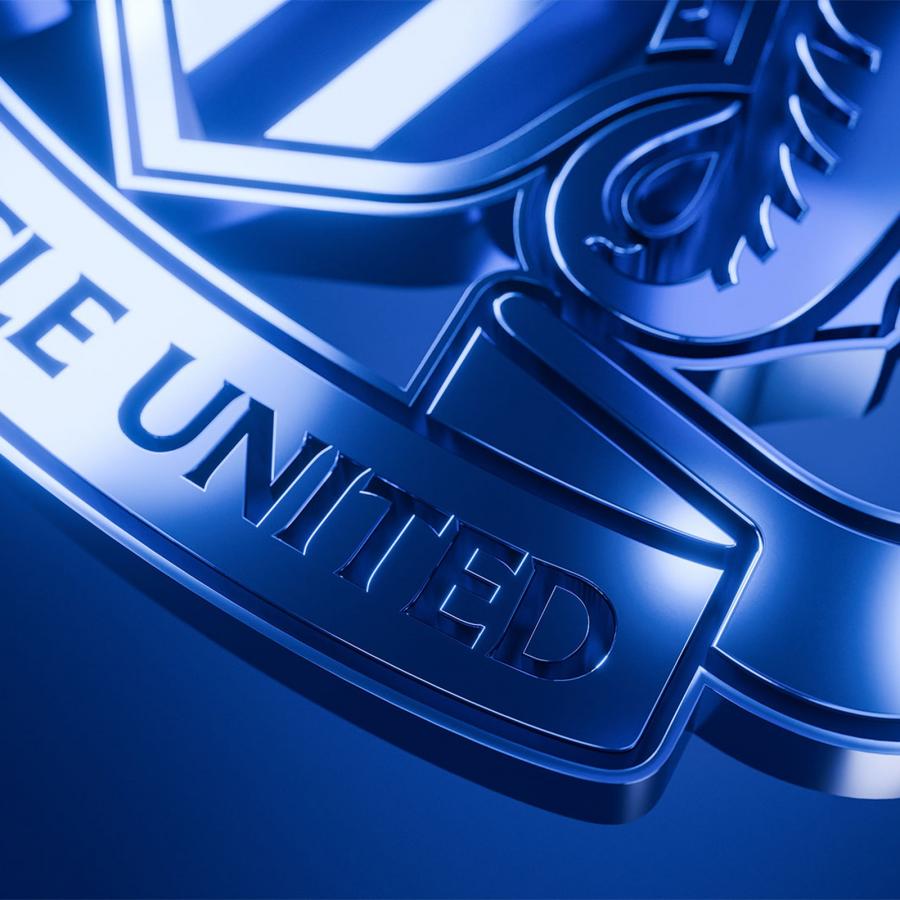 Newcastle United new club crest, metallic 3D render detail