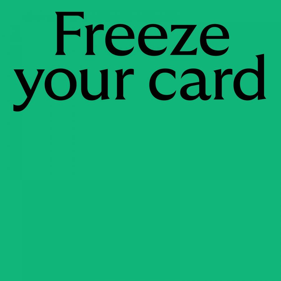 Lloyds 'Freeze your card' poster in Lloyds green