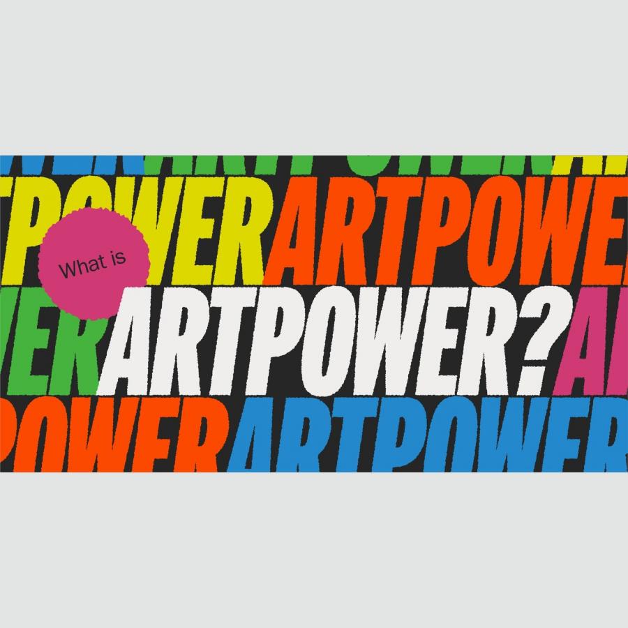 ARTPOWER bold typographic woodcut editorial poster What is ARTPOWER