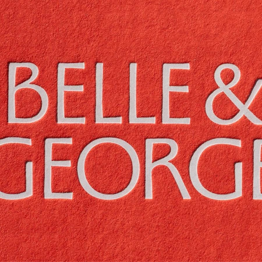 brand identity design Belle George wordmark Art Deco letterforms