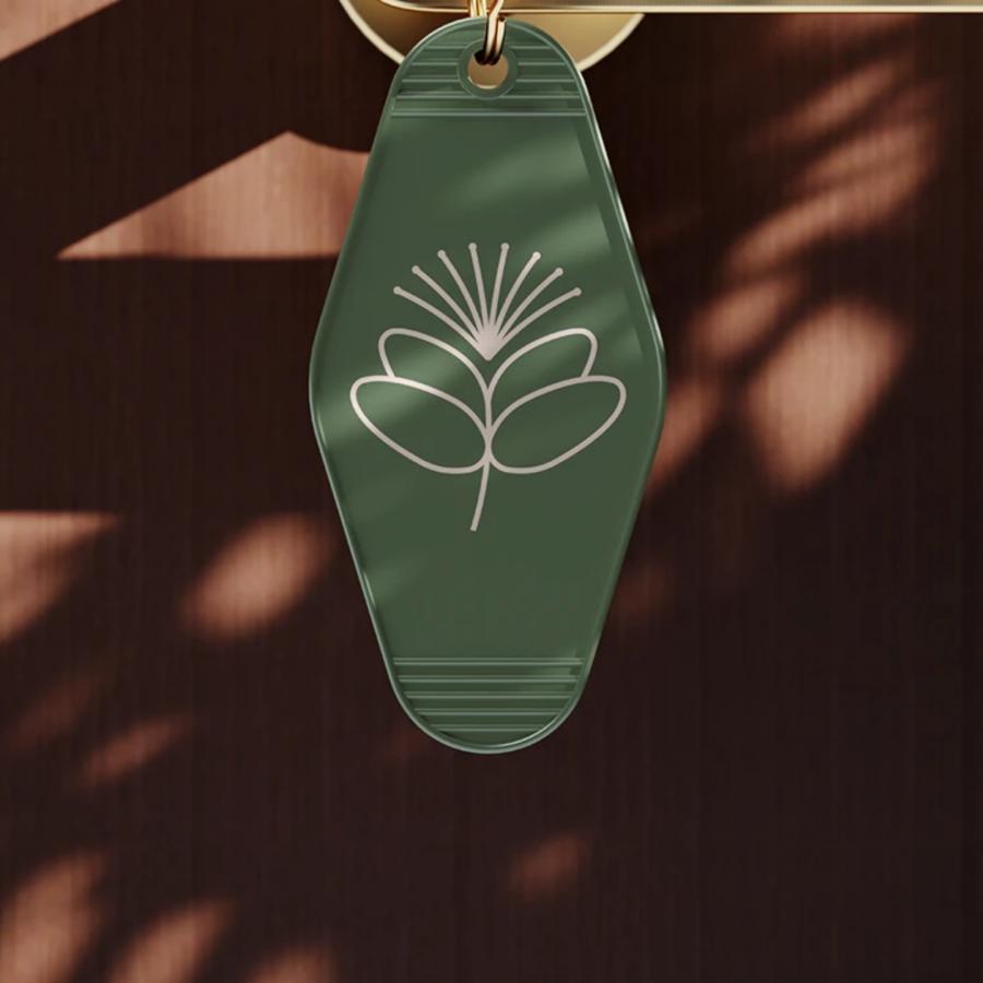 Calliandra Cerrado branding logo on sage green background with calliandra flower icon