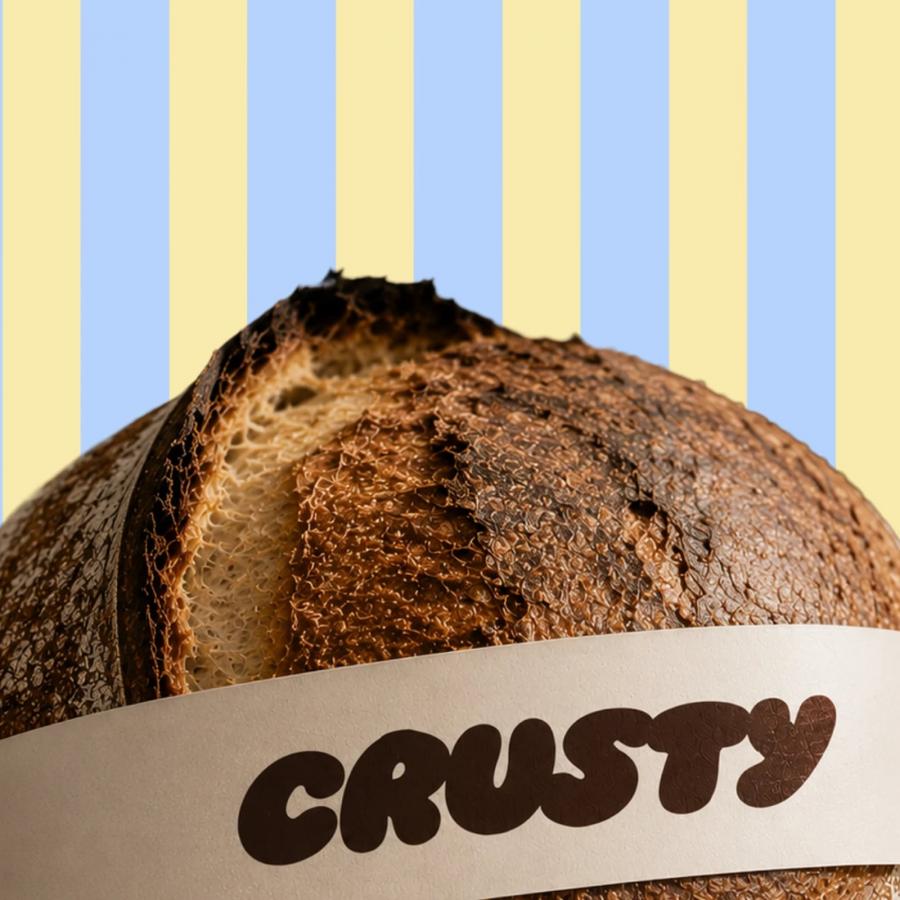 Crusty branding hero layout mockup