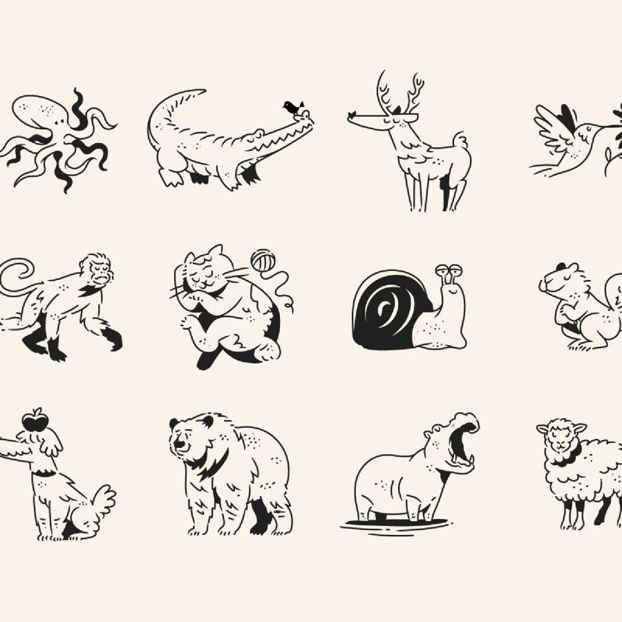 drawink animals illustrations getillustrations showing sheep and wolf