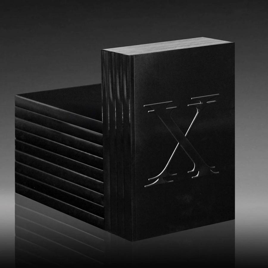 display serif typeface design book cover with blind emboss