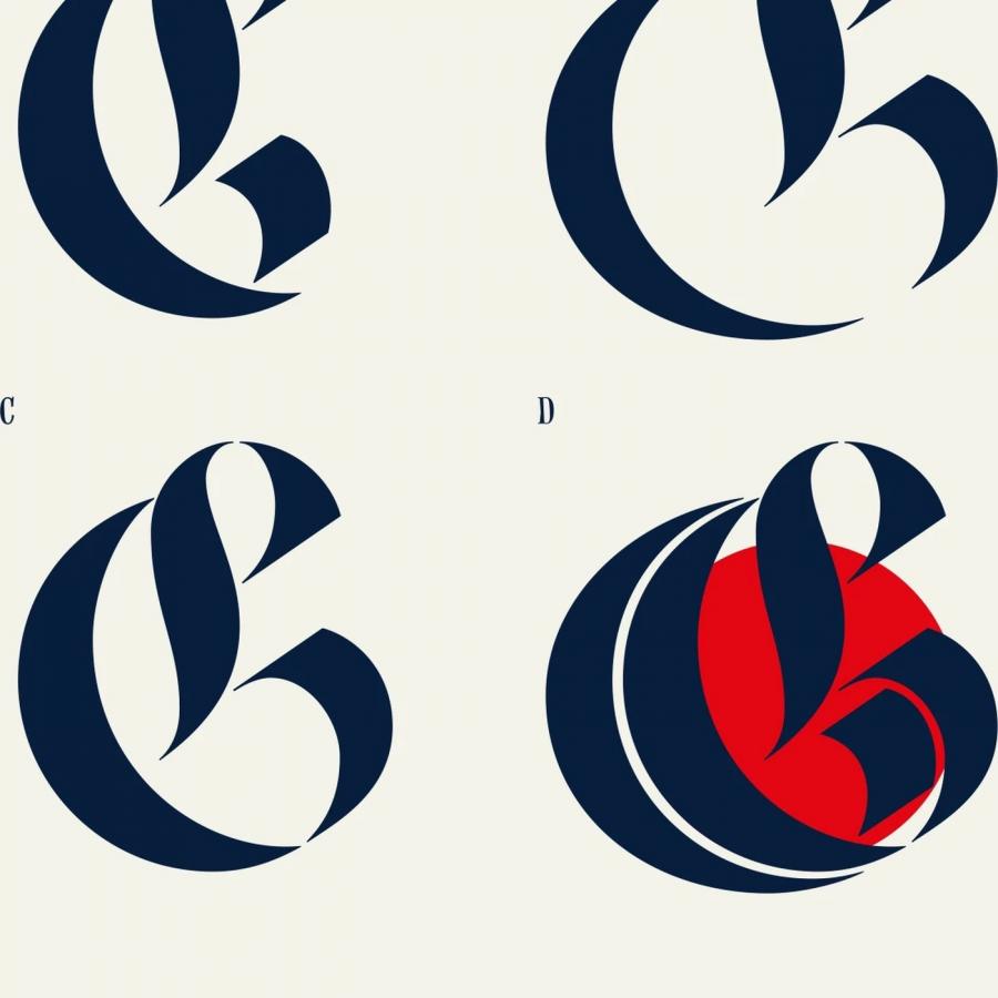 Modular G letterform typography specimen and grid construction study by Molnár Péter