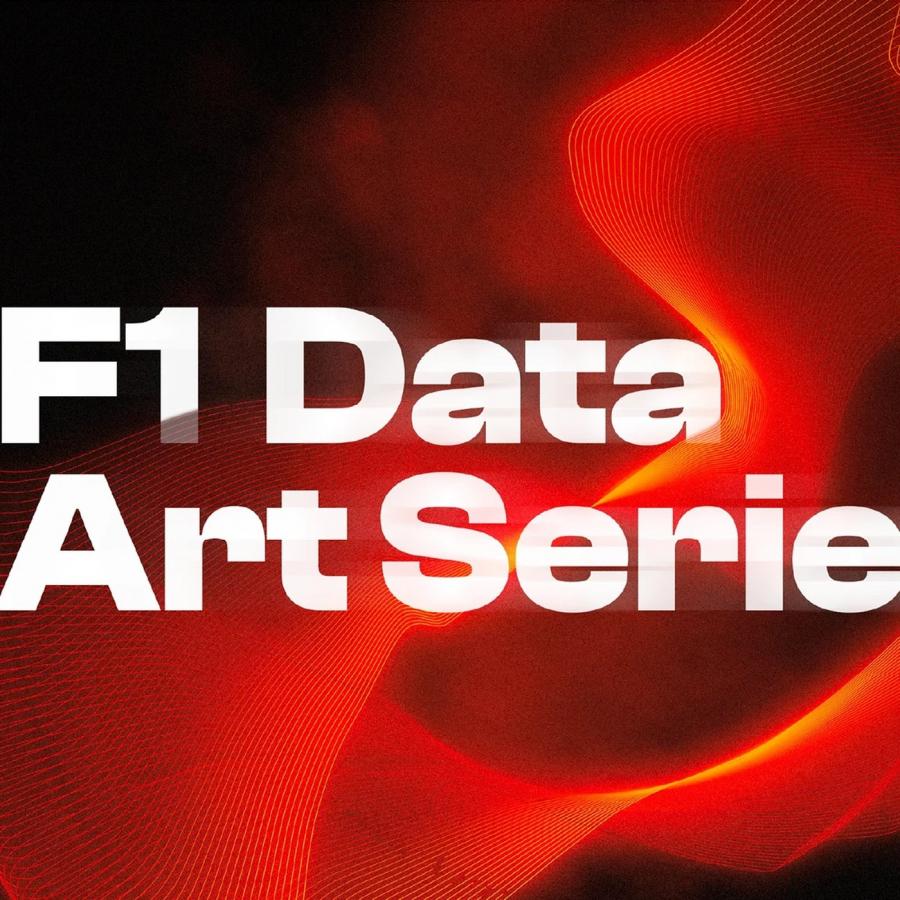 Formula 1 poster showcasing yellow telemetry paths on a dark field — data visualization art design poster series by Nicolas Penco