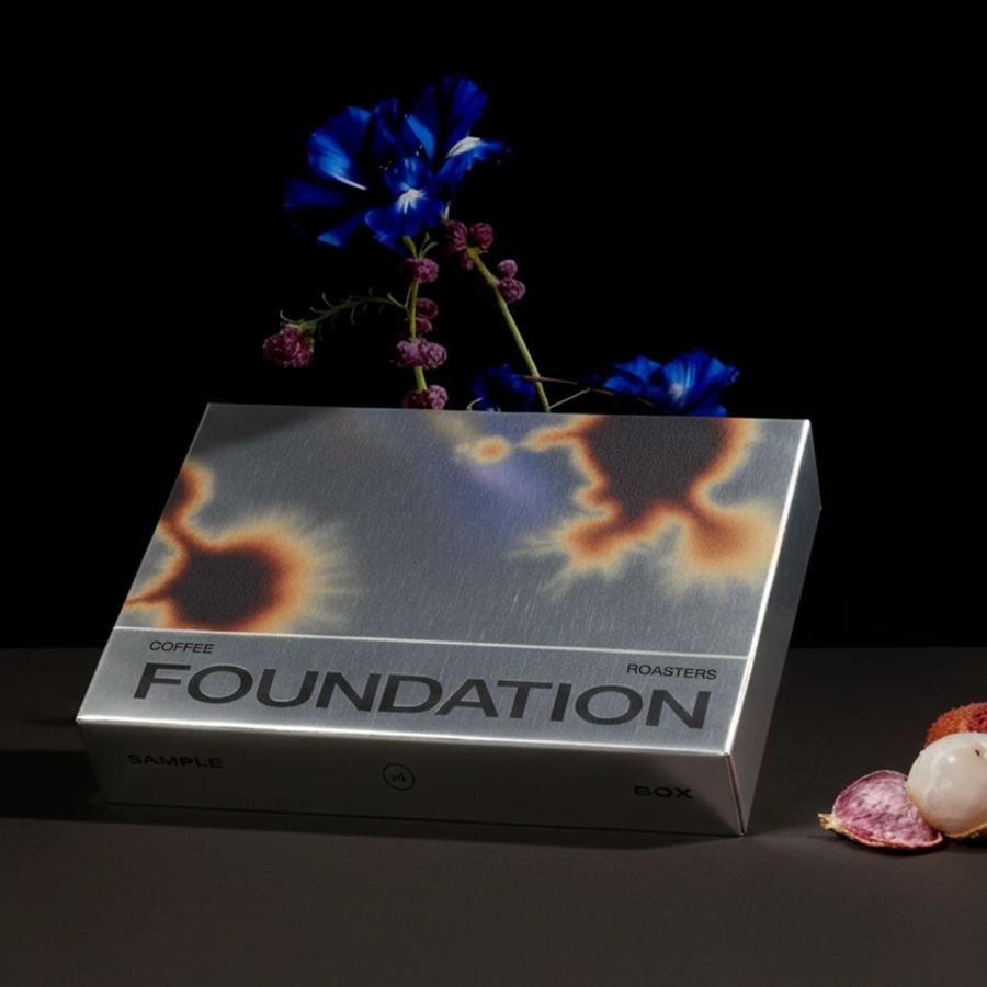 coffee packaging design sample box Foundation Coffee Roasters thermal graphic