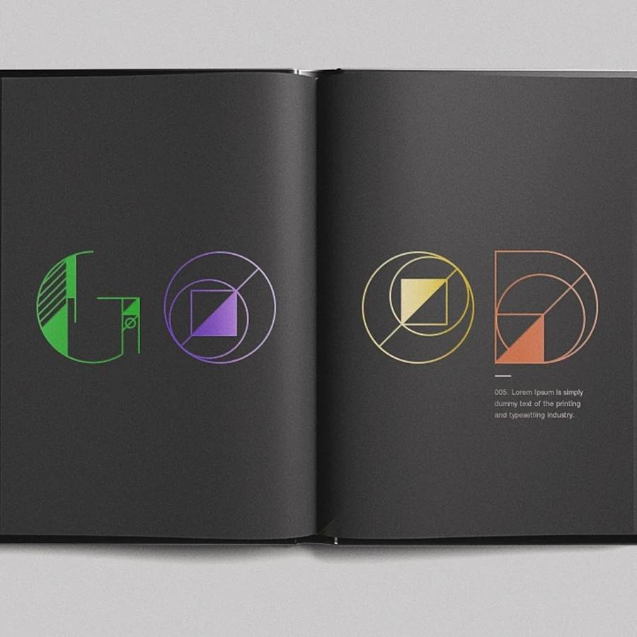 Typography design layout of GEOM Display Typeface.