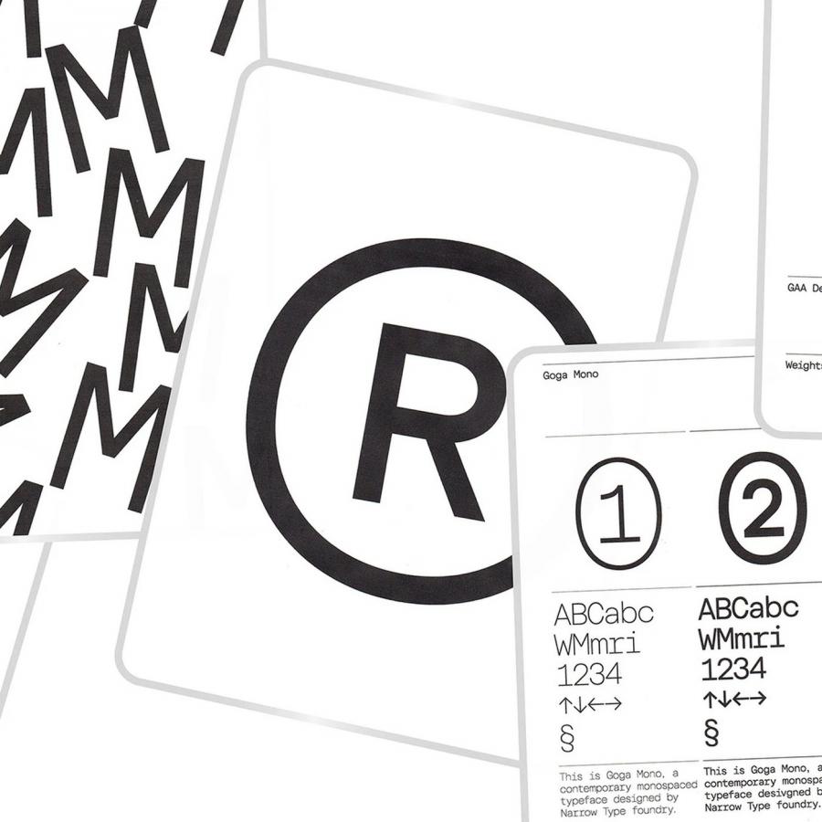 goga mono monospaced typeface specimen typography narrow type visual layout