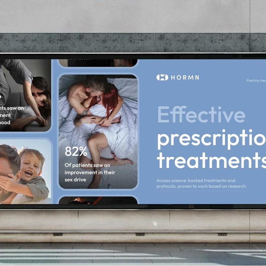 health tech app brand identity system billboard and dashboard mockup