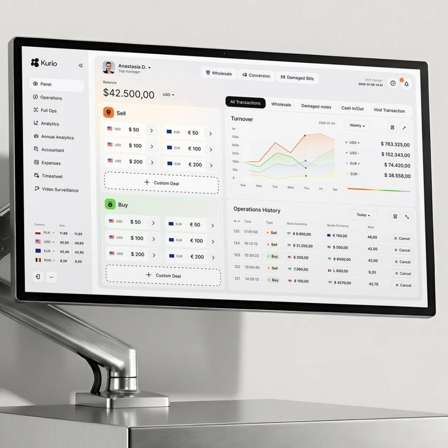 Kurio hero shot — app interface design by Denis El