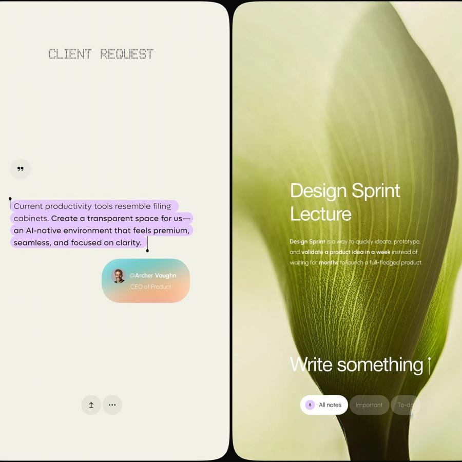 Notis+ AI workspace UX UI design dashboard cover