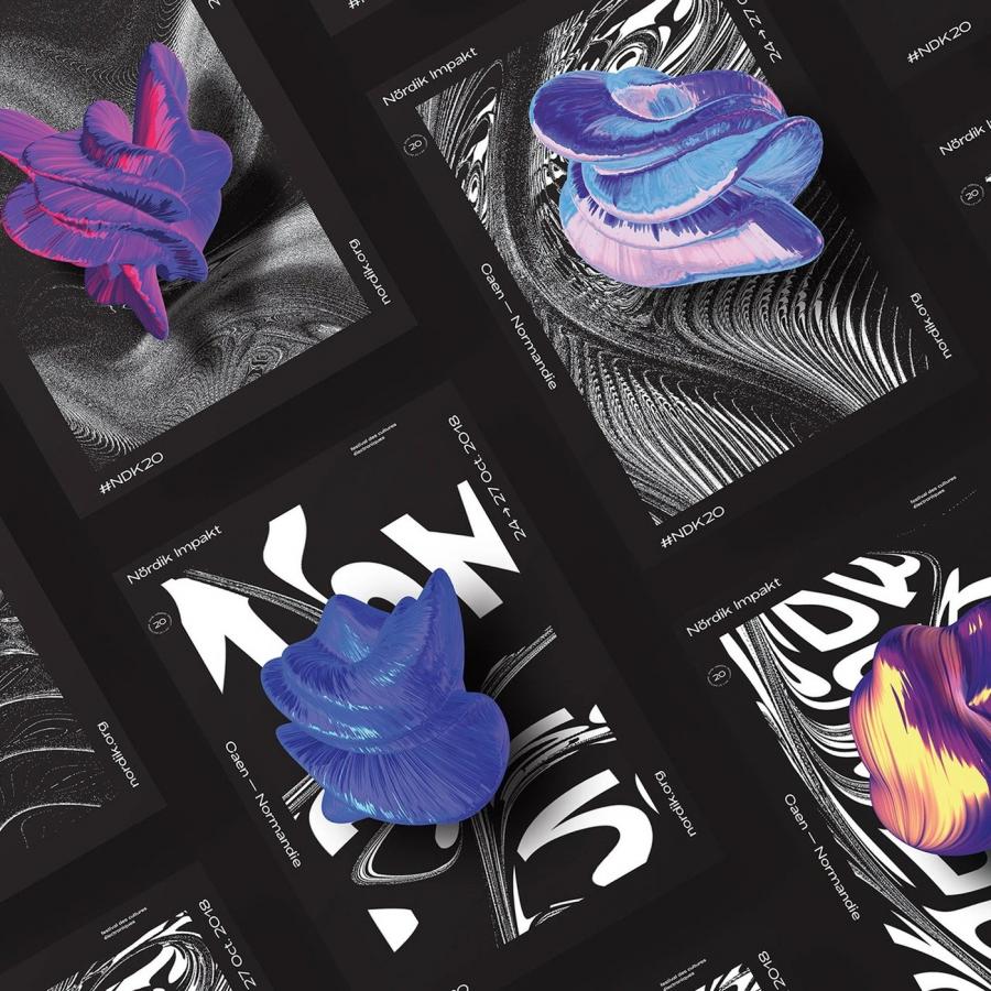 Generative design branding posters and visual identity by Murmure