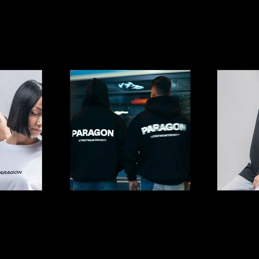 PARAGON Streetwear hero shot — brand identity design by Stelios Ypsilantis