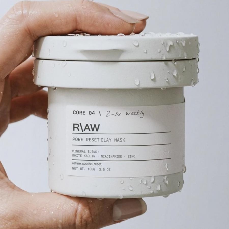 skincare packaging design brand identity system mockups showcasing raw clay canisters