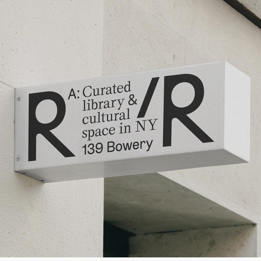 Reading Rooms architectural exterior signage — branding design by Anatolie Micaliuc