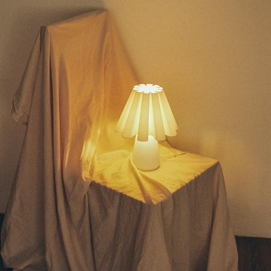3D printed lamp Ruff Lamp by Mina Wright — full shade view showing stacked PLA rings